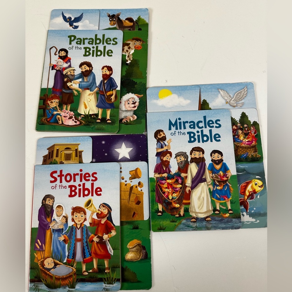 Set of 3 ilustrated books:Stories, Parables and Miracles of the Bible